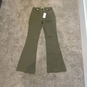 LoveShackFancy Olive Flare Jeans